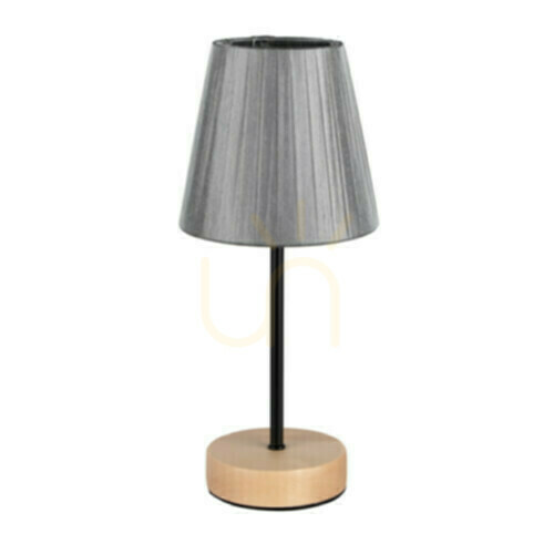 Check Mila Wood Table Lamp, 1xE14, Max. 25W, Birch/Black/Gray, Ø14 cm