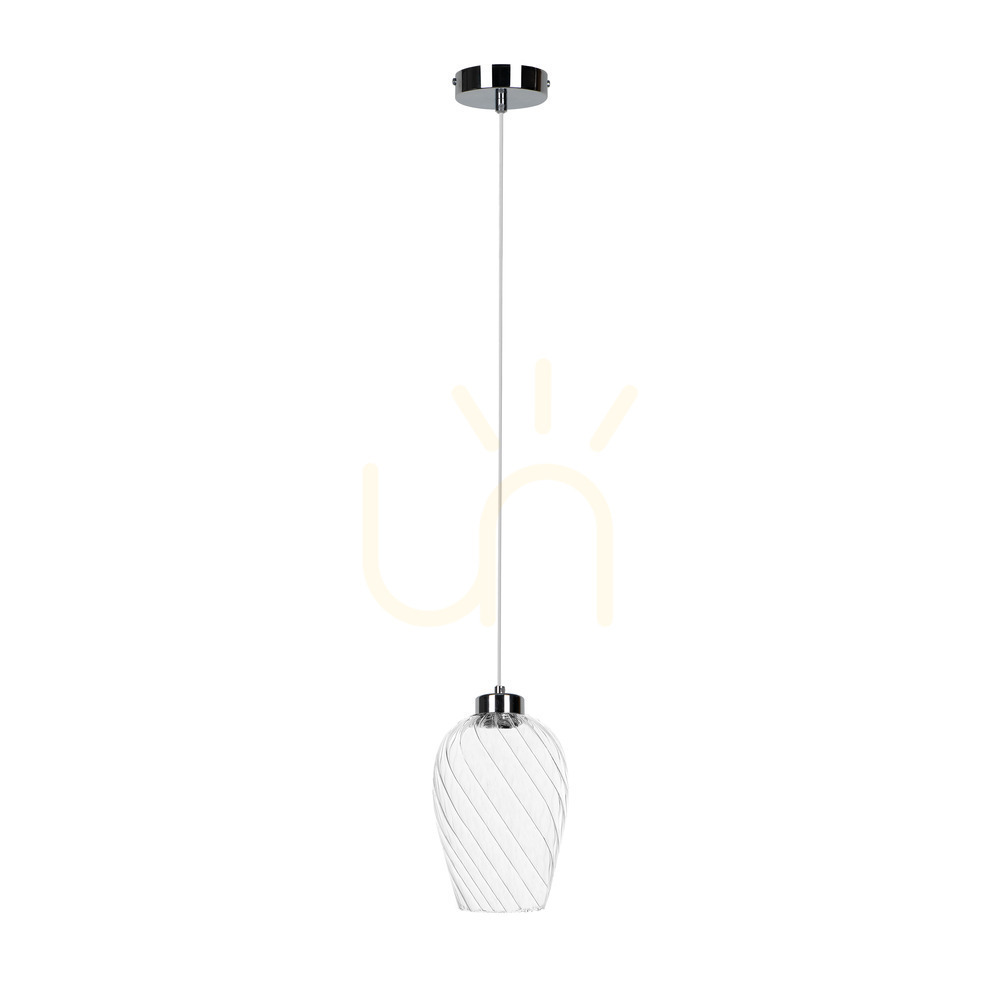 Minevra Pendant Light, 1xE14, Max. 40W, Chrome/Clear/Clear, Ø13 cm
