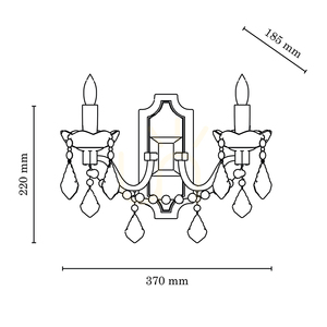Odessa Wall Sconce 2xE14 Max. 40W Gold/Clear 37 cm small 2