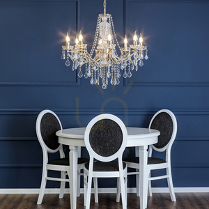 Odessa Pendant Light, 8xE14, Max. 40W, Gold/Clear, Ø71 cm small 2