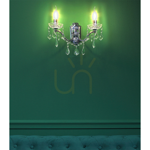 Odessa Wall Sconce, 2xE14, Max. 40W, Chrome/Clear, 37 cm small 1