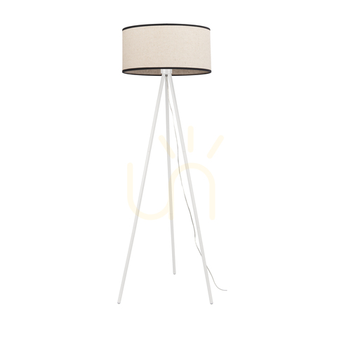 Check Tripod Floor Lamp, 1xE27, 40W, White/Beige-Black, 52 cm
