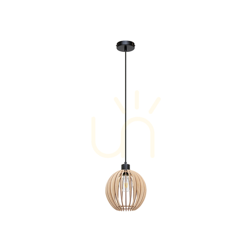 Check Shiro Pendant Light 1xE27 Max. 15W Black/Black/Birch Ø23 cm