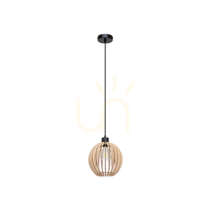Shiro Pendant Light 1xE27 Max. 15W Black/Black/Birch Ø23 cm small 0