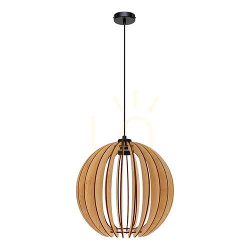 Check Shiro Pendant Light 1xE27 Max. 15W Black/Black/Birch Ø50 cm