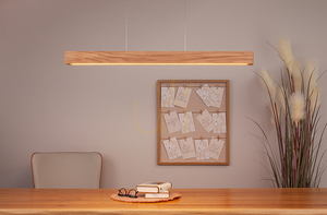 Valjevo Pendant Light, Includes 1x 28W LED, Black/Oiled Oak/Touch Dimmer, 90 cm small 3