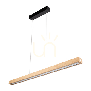 Valjevo U&amp;D Pendant Light, Includes 1x 36W LED, Black/Oiled Oak, Touch Dimmer, 115 cm small 0