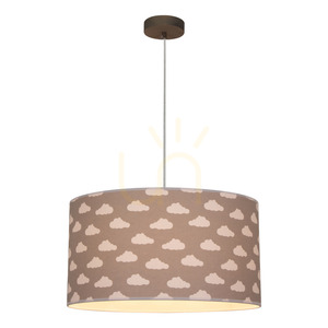 Fiete Pendant Light, 1xE27, Max. 60W, Gray-Stained Pine/Chrome/Clear/Gray-White, Ø45 cm small 1