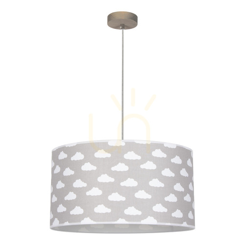 Check Fiete Pendant Light, 1xE27, Max. 60W, Gray-Stained Pine/Chrome/Clear/Gray-White, Ø45 cm