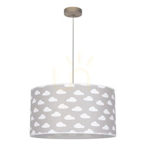 Fiete Pendant Light, 1xE27, Max. 60W, Gray-Stained Pine/Chrome/Clear/Gray-White, Ø45 cm small 0