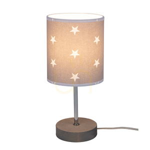 Fiete Table Lamp, 1xE27, Max. 25W, Gray-Stained Pine/Chrome/Gray-White, Ø13 cm small 1