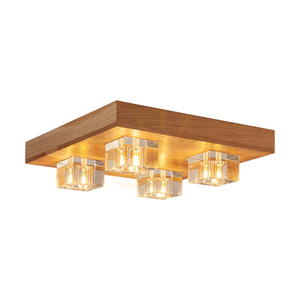 Tony Ceiling Light, Includes 4xG4 2.5W LEDs, Oiled Oak/Clear, 34 cm small 1