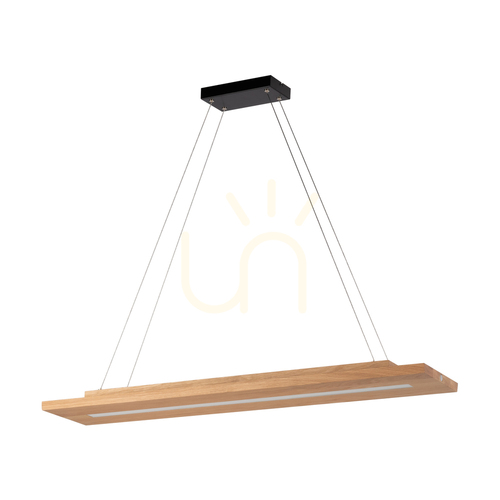 Check Tablero 2xLED Pendant Light, 42W, Black/Oiled Oak, 120 cm