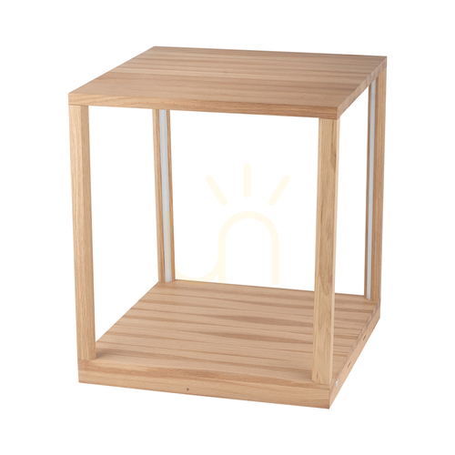 Check Tavoli 1xLED Side Table, 27W, Oiled Oak/Black with Touch Dimmer, 45.5 cm