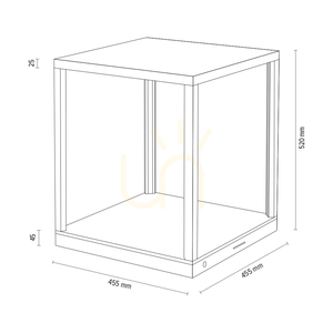 Tavoli Glass 1xLED Side Table, 27W, Oiled Oak/Frosted/Touch Dimmer, 45.5 cm small 2