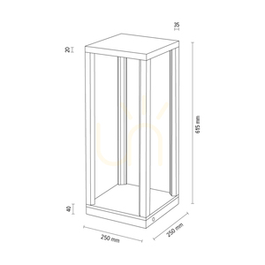 Tavoli Glass 1xLED Side Table, 33W, Oiled Oak/Black/Frosted Glass/Touch Dimmer, 25 cm small 2