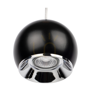 Ball Wood Pendant Light, Includes 3x 5W GU10 LEDs, Oiled Oak/Black, 52 cm small 2