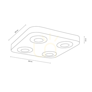 Sunniva Ceiling Light, Includes 4x 5W LEDs, Oiled Oak/Satin, 26 cm small 2