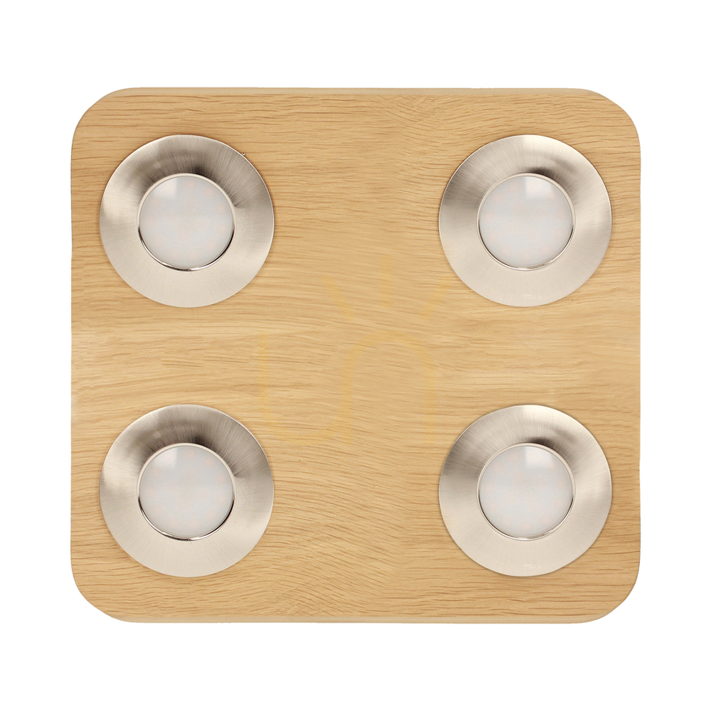 Sunniva Ceiling Light, Includes 4x 5W LEDs, Oiled Oak/Satin, 26 cm