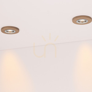 Vitar Wood Round Ceiling Light, Includes 1x LED GU10 6W, Oiled Oak, Ø10 cm small 1
