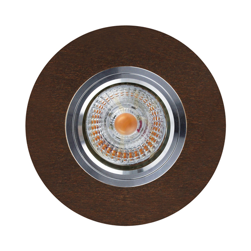 Check Vitar Wood Round Ceiling Light, Includes 1x LED GU10 6W, Walnut, Ø10 cm