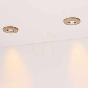 Vitar Wood Round Ceiling Light, Includes 1x LED GU10 6W, Birch, Ø10 cm small 1