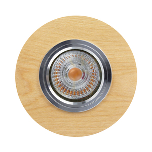 Vitar Wood Round Ceiling Light, Includes 1x LED GU10 6W, Birch, Ø10 cm small 0