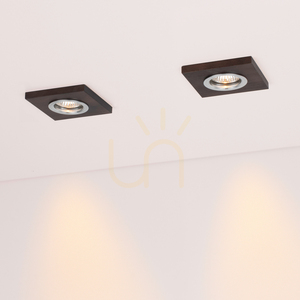 Vitar Wood Square Ceiling Light, Includes 1x 6W GU10 LED Bulb, Walnut, 9.5 cm small 2