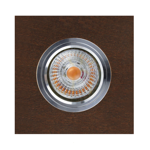 Check Vitar Wood Square Ceiling Light, Includes 1x 6W GU10 LED Bulb, Walnut, 9.5 cm