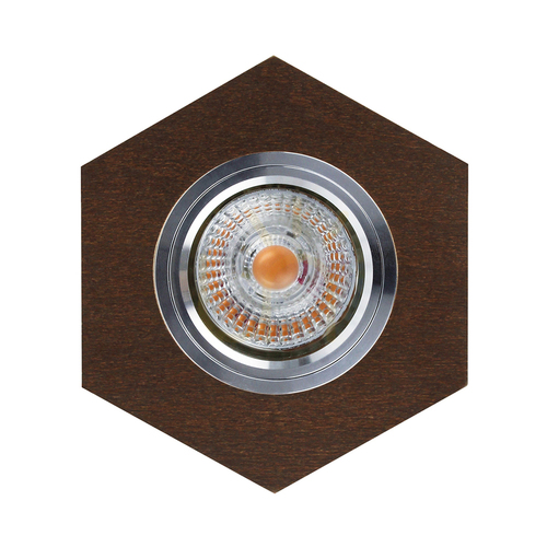 Check Vitar Wood Ceiling Spotlight, Includes 1x LED GU10 6W, Walnut/Chrome, 11 cm