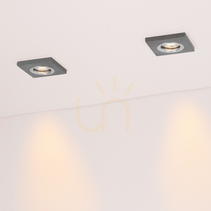 Vitar Square Ceiling Light, Includes 1x 6W GU10 LED Bulb, Gray/Chrome, 9.5 cm small 2