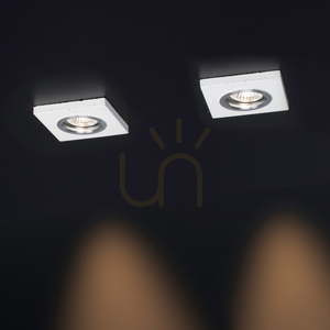 Vitar Square Ceiling Light, Includes 1x 6W GU10 LED Bulb, White/Chrome, 9.5 cm small 1