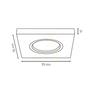Vitar Square Ceiling Light, Includes 1x 6W GU10 LED Bulb, White/Chrome, 9.5 cm small 3