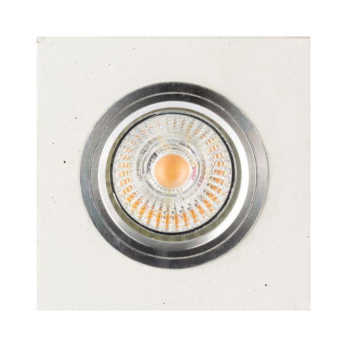 Check Vitar Square Ceiling Light, Includes 1x 6W GU10 LED Bulb, White/Chrome, 9.5 cm