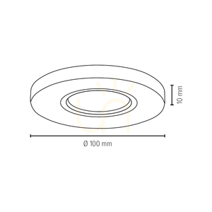 Vitar Round Ceiling Light, Includes 1x 6W GU10 LED Bulb, Gray/Chrome, Ø10 cm small 3