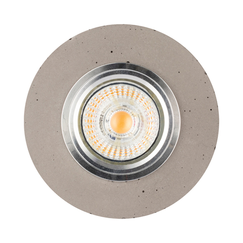 Check Vitar Round Ceiling Light, Includes 1x 6W GU10 LED Bulb, Gray/Chrome, Ø10 cm