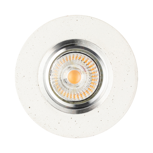 Check Vitar Round Ceiling Light, Includes 1x 6W GU10 LED Bulb, White/Chrome, Ø10 cm