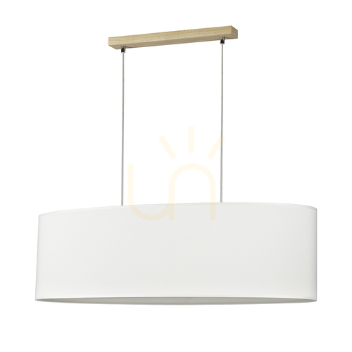 Check Bator Pendant Light 2xE27 Max. 40W Oiled Oak/Clear/White