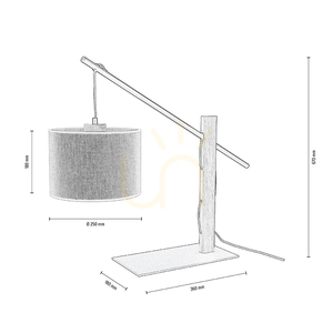 Semis Table Lamp, 1xE27, Max. 60W, Black/Oiled Oak/Beige, 75 cm small 1