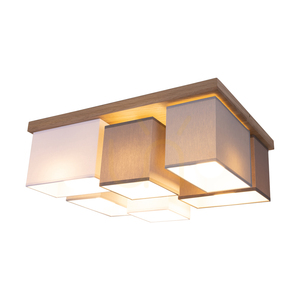 Vineda Ceiling Light, 6xE27, Max. 25W, Oiled Oak/White/Gray/Brown, 55 cm small 1
