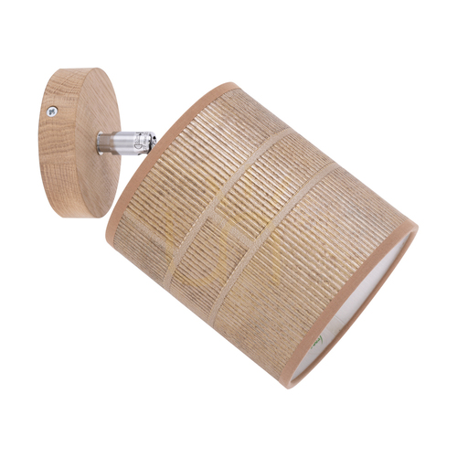 Check Honus Wall Sconce 1xE27 Max. 25W Oiled Oak/Chrome/Gold 25 cm