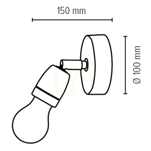 Corfu Wall Sconce 1xE27 Max. 25W Black/White 13 cm small 1