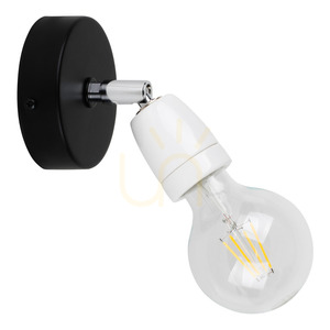 Corfu Wall Sconce 1xE27 Max. 25W Black/White 13 cm small 0