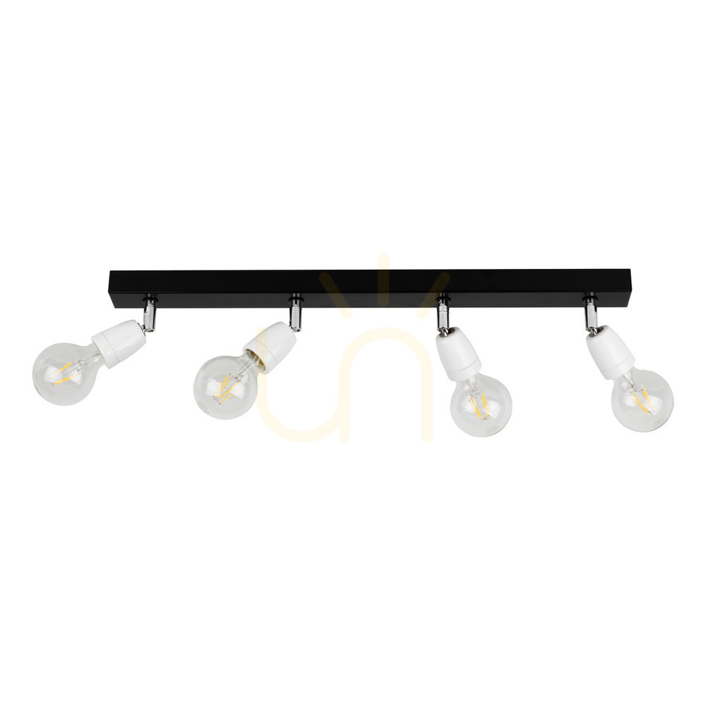 Corfu Ceiling Light, 4xE27, Max. 25W, Black/White, 68 cm