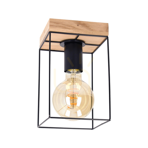 Check Moroni Ceiling Light, 1xE27, Max. 60W, Oiled Oak/Black, 13.5 cm