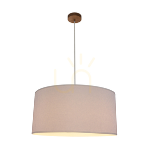 Lorios Pendant Light 1xE27 Max. 60W Oiled Oak/Clear/White Cellulose Ø50 cm small 1