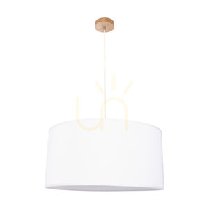 Lorios Pendant Light 1xE27 Max. 60W Oiled Oak/Clear/White Cellulose Ø50 cm small 0
