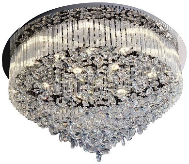Hera Ceiling Light, Includes 15 x 4W LEDs, Chrome/Clear, Ø80 cm