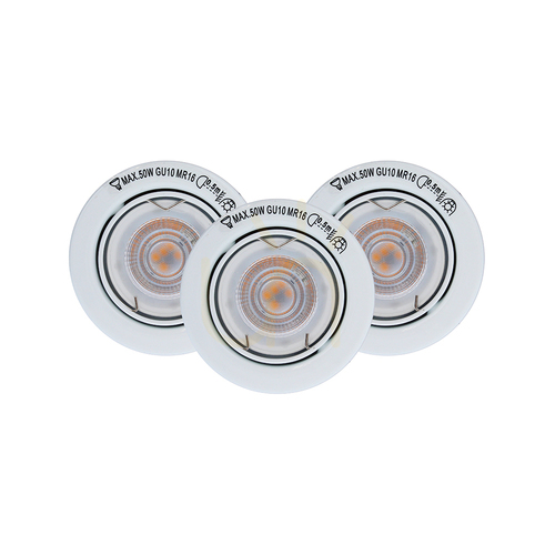 Check Basic Ceiling Spot Light Set, incl. 3x GU10 5W 2700K White Ø8 cm