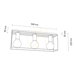 Gretter Ceiling Light, 2xE27, Max. 60W, White/Oiled Oak, 54 cm small 1